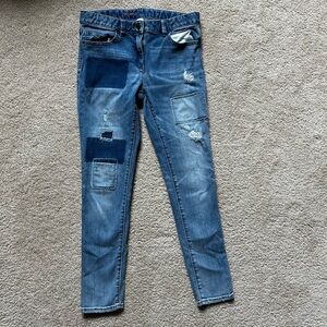Stylish Blue Patchwork Kids Jeans